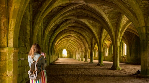 Cellarium in summer light at Fountains Abbey